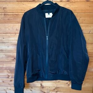 Topman black lightweight bomber jacket mens L